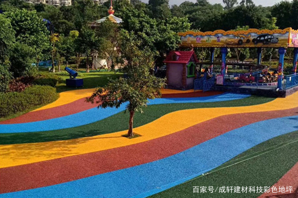 彩色透水混凝土地坪 為景區鋪就一幅流動的藝術畫卷